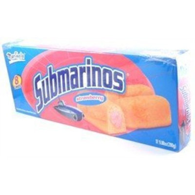Submarinos Marinela - Strawberry Cream Filled Cakes - 6 Pastelitos - 7.41 oz