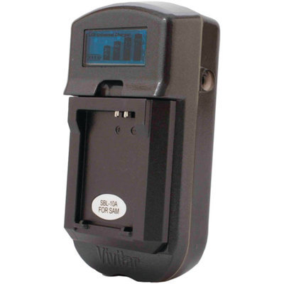 Vivitar LCD Battery Charger for Sony Batteries in Black