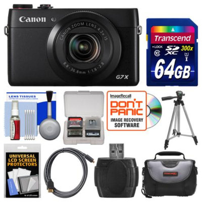 Canon PowerShot G7 X Wi-Fi Digital Camera with 64GB Card + Case + Tripod + Kit