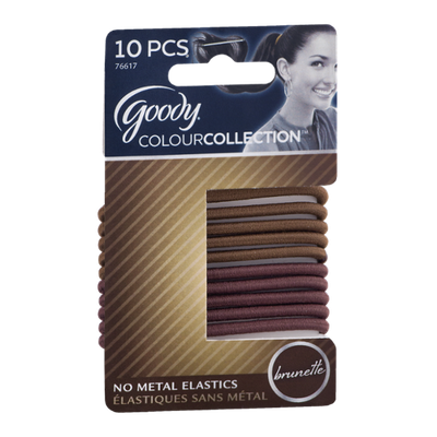 Goody ColourCollection No Metal Elastics Brunette - 10 CT