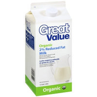 Great Value Organic 2% Reduced Fat Milk, .5gal
