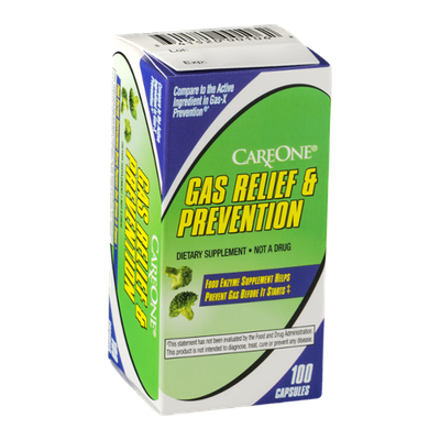 CareOne Gas Relief & Prevention Dietary Supplement - 100 CT