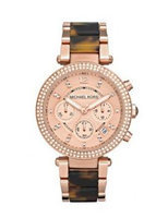 Michael Kors Rose Golden Stainless Steel and Tortoise Acetate Watch