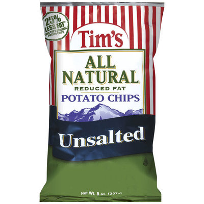 Tim's All Natural Reduced Fat Unsalted Potato Chips, 8 oz