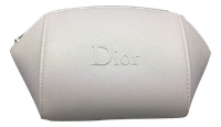 Dior Beaute Textured Beauty Cosmetics Bag Pouch Silver Zipper
