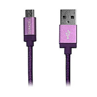 Duracell(R) Sync-And-Charge Micro USB Cable, 10ft, Purple