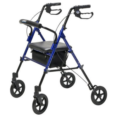 Lumex Set & Go Wide Height Adjustable Rollator, Blue, 1 ea