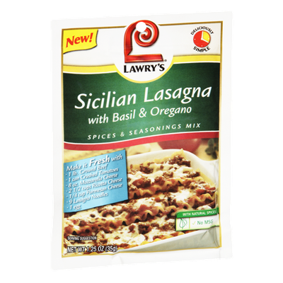 Lawry's Sicilian Lasagna with Basil & Oregano Spices & Seasonings Mix