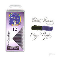 Pack/12 Private Reserve Fountain Pen Ink Cartridges, Ebony Purple