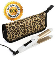 2-in-1 Mini Hair Straightener Flat Iron/Curling Iron Styler w/Nano Titanium Technology