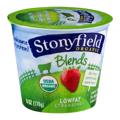 Stonyfield Organic Blends Lowfat Yogurt Cup Strawberry