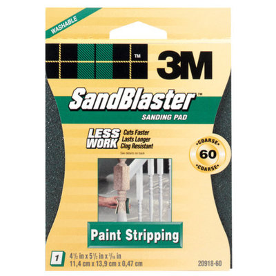 3M 3m 20918-60 60 Grit SandBlaster Paint Stripping Sanding Sponge Pad