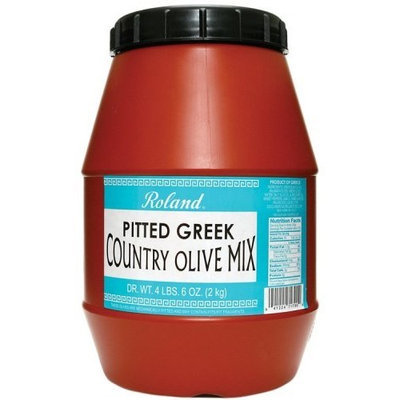 Roland Pitted Greek Country Olive Mix, 4 lb. 6 oz. Jar
