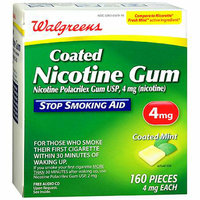 Walgreens Coated Nicotine Gum 4 mg Mint