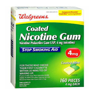 Walgreens Coated Nicotine Gum 4 mg Mint