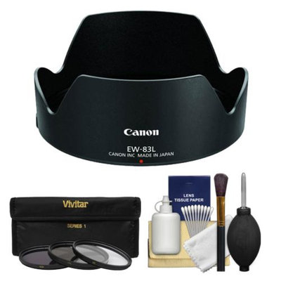 Canon EW-83L Lens Hood for EF 24-70mm f/4L IS USM with 3 UV/ND8/CPL Filters + Accessory Kit