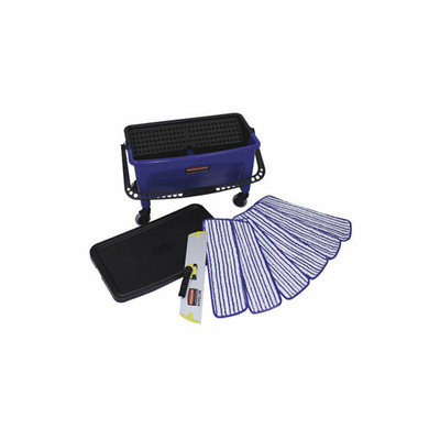 Rubbermaid Commercial Products Microfiber Floor Finishing System in Blue / Black / White