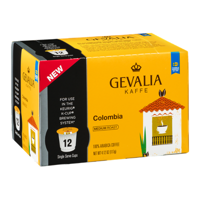 Gevalia Kaffe 100% Arabica Coffee Single Serve Cups Colombia - 12 CT