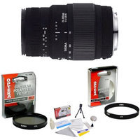 Sigma 70-300mm f/4-5.6 DG Macro Telephoto Zoom Lens for Sony Alpha SLR + Opteka UV Filter + Opteka CPL Filter + Opteka 5 Piece Cleaning Kit