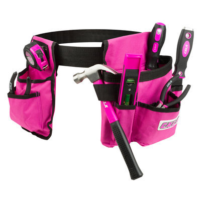 David Shaw Silverware Na Ltd Cala Pink 7 Piece Tool Set With Tool Belt - David Shaw Silverware NA LTD