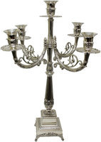 Artsy Casa Ultimate Judaica Silver Plated Candelabra 5 Branch 20H