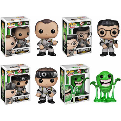 Funko Pop! Ghostbusters Movies Vinyl Collectors Set: Dr. Peter Venkman, Dr. Egon Spengler, Dr. Raymond Stantz, Slimer