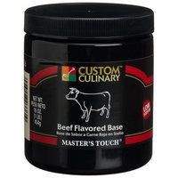 Custom Culinary Master's Touch Beef Flavored Very Low Sodium Base, 16-Ounce Plastic Jars (Pack of 6)