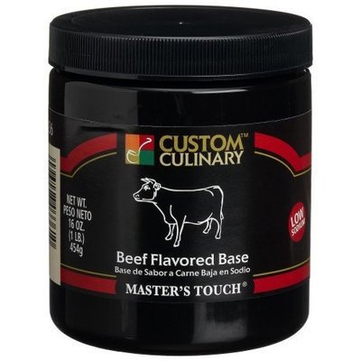 Custom Culinary Master's Touch Beef Flavored Very Low Sodium Base, 16-Ounce Plastic Jars (Pack of 6)