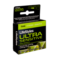 LifeStyles Ultra Sensitive Thin Latex Condoms - 3 CT