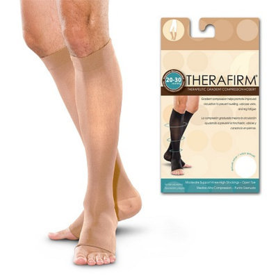 Therafirm Men's & Women's Moderate Support Open Toe Knee-Highs Medium