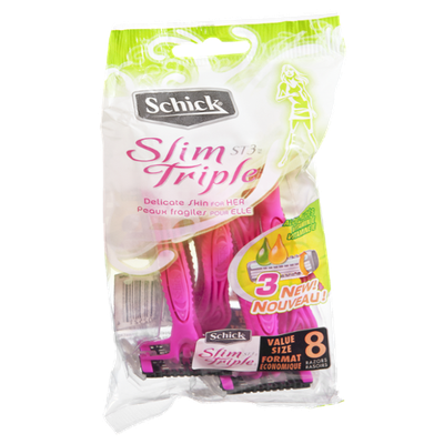 Schick Slim Triple Aloe & Vitamin E Value Pack Razors - 8 CT