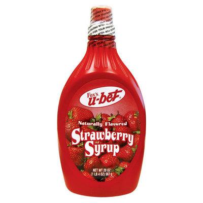 H. Fox Co Fox's U-Bet Strawberry Syrup 20 oz. Squeeze Bottle