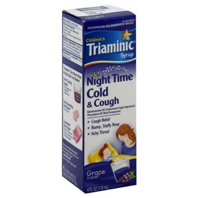 Triaminic Syrup Children's Night Time Cold & Cough Syrup, Grape Flavor, 4 oz.