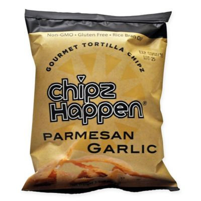 Chipz Happen Tortilla Chips, Spice-Z Parmesan Garlic, 1.5 Oz, Pack Of 24