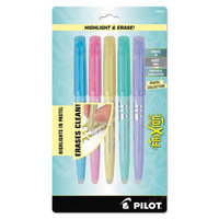 Pilot Frixion Light Pastel Erasable Highlighters - Chisel Marker Point Style - Yellow, Pink, Green, Purple, Blue Ink - 5 / Pack (pil-46543)