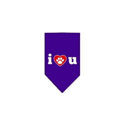 Ahi I Love U Screen Print Bandana Purple Small