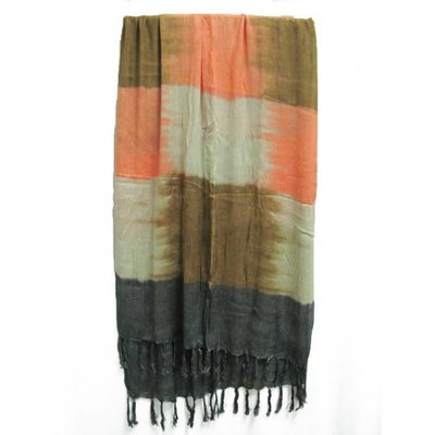 Yoga Trendz Silver, Bronze & Pink Tie-Dye Fashion Shawl Scarf