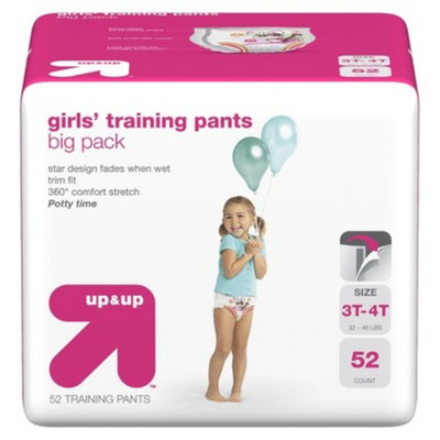 up & up Girls' Training Pants Size 3T-4T 52 ct