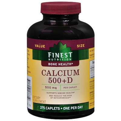Finest Nutrition Calcium 500 mg + D Dietary Supplement Caplets