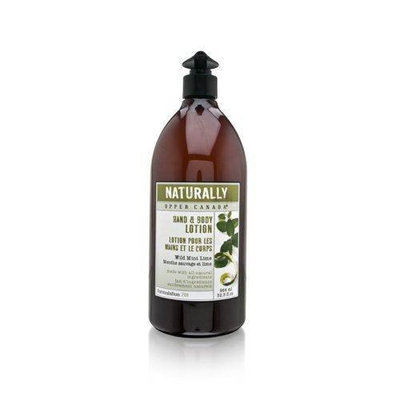 Upper Canada Soap Naturally Hand and Body Lotion, Wild Mint Lime, 32-Ounce
