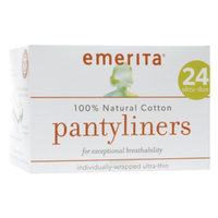 Emerita Cotton Ultra-Thin Pantyliners, individually wrapped, 24 ea