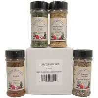 Lizzie's Kitchen Bbq Seasonings Sampler, 1.7-Pound Boxes (Pack of 4)