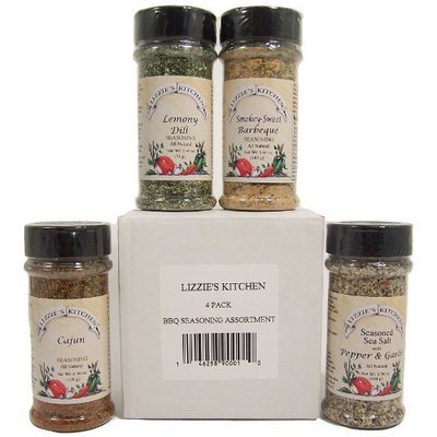 Lizzie's Kitchen Bbq Seasonings Sampler, 1.7-Pound Boxes (Pack of 4)