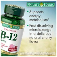 Sublingual Vitamin B-12 2500 mcg - Cherry Flavor, 250 Microlozenges, Nature's Bounty