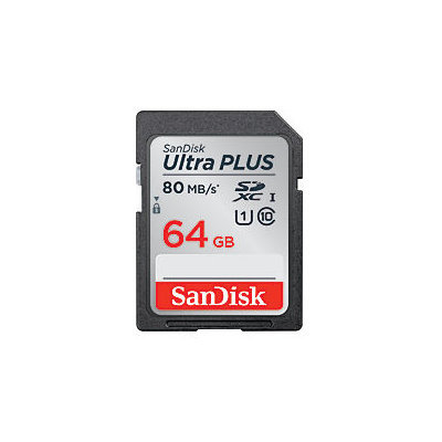 SanDisk(R) Ultra Plus Micro Secure Digital (microSDHC/microSDXC) Memory Cards, 64GB