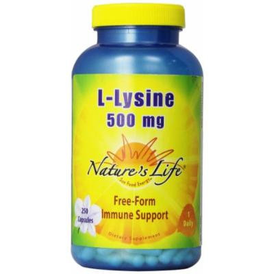 Nature's Life L-Lysine Capsules, 500 Mg, 250 Count