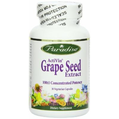 Paradise Herbs Vegetarian Capsules, Activin Grape Seed with Amla, 30 Count