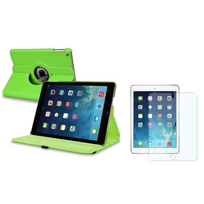 Insten INSTEN Green 360 Rotating Leather Case Cover+LCD Protector For Apple iPad Air 5 5th Gen