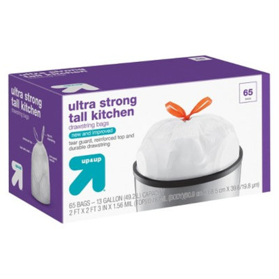 up & up Flex Fit Tall Kitchen Drawstring Bags 13 gal 65 ct