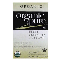 Organic & Pure Organic and Pure Decaf Green Tea With Lemon, - Pack of 6